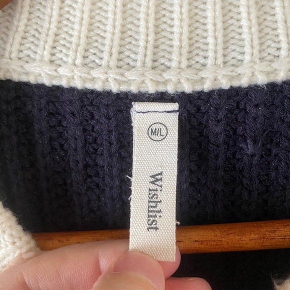 Wishlist Colorblock Crew Neck Sweater - Brown, Blue, Cream - Picture 5 of 11